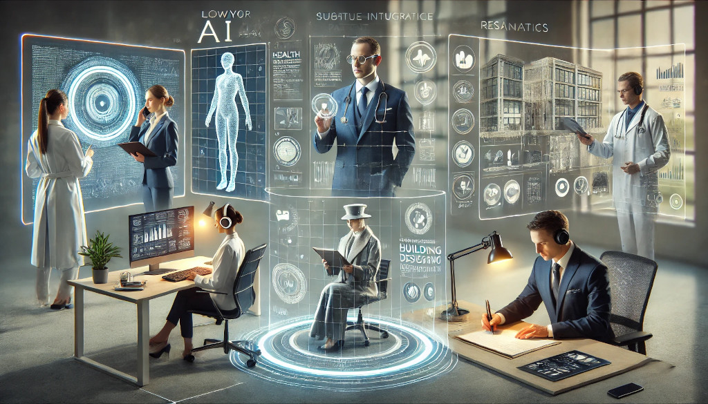 How AI is Enhancing Professions: From Law to Medicine and Beyond. Image generated with ChatGPT.
